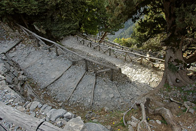 Xyloskalo, Treppe zur Samaria-Schlucht, Copyright Stefanie M&ouml;hrle