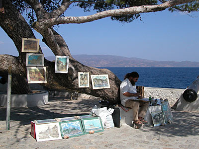 K�nstler auf Hydra, Copyright Stefanie M&ouml;hrle