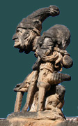 Eine der Figuren auf der Au�enmauer
