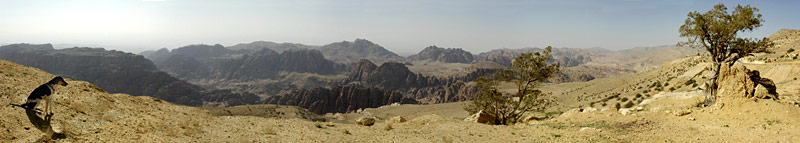 Lara und die Landschaft um Petra, Copyright Stefanie M&ouml;hrle