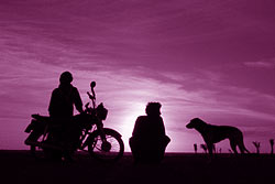 Abendstimmung in Syrien mit Syrern, einem Moped und mir